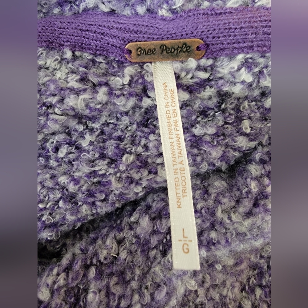 Free People Purple BFF Cowl Neck Sweater Women's Size Large - Picture 6 of 9